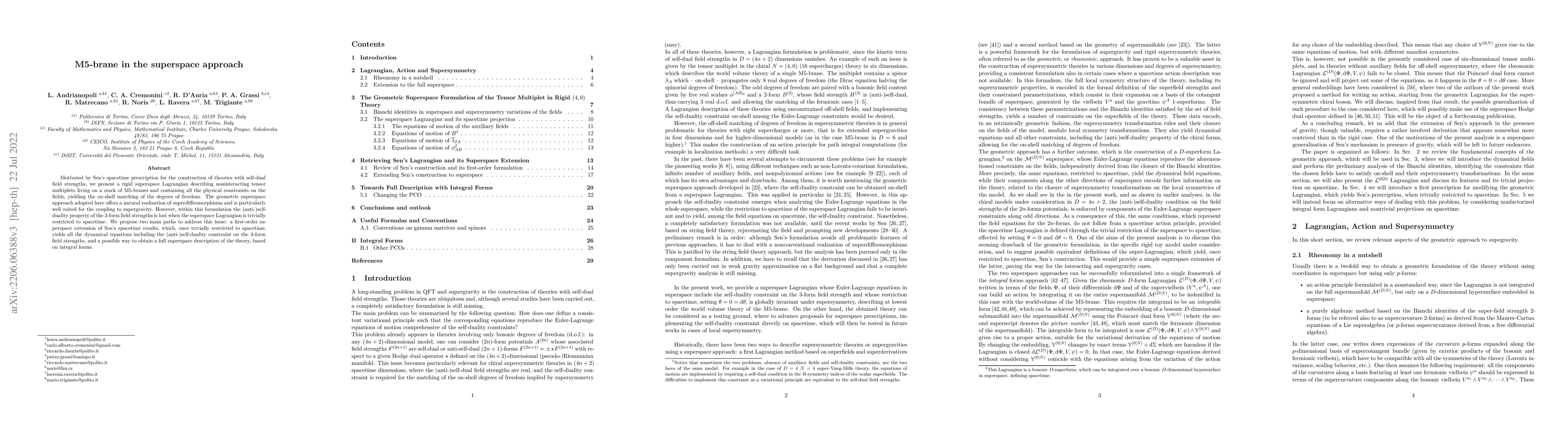 Thumbnail for M5-brane in the superspace approach
