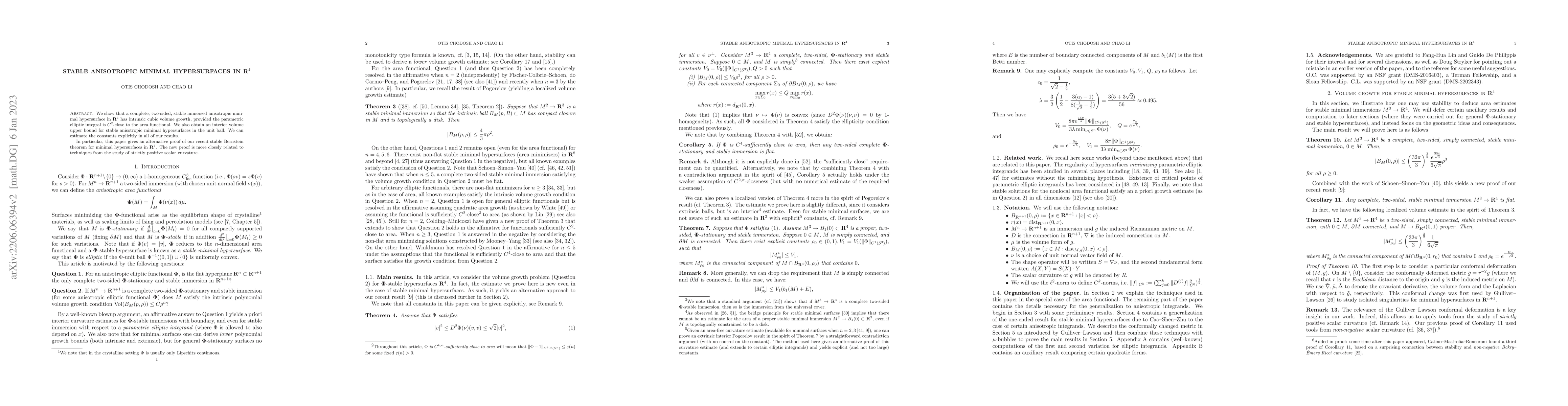 Thumbnail for Stable anisotropic minimal hypersurfaces in $\mathbf{R}^{4}$