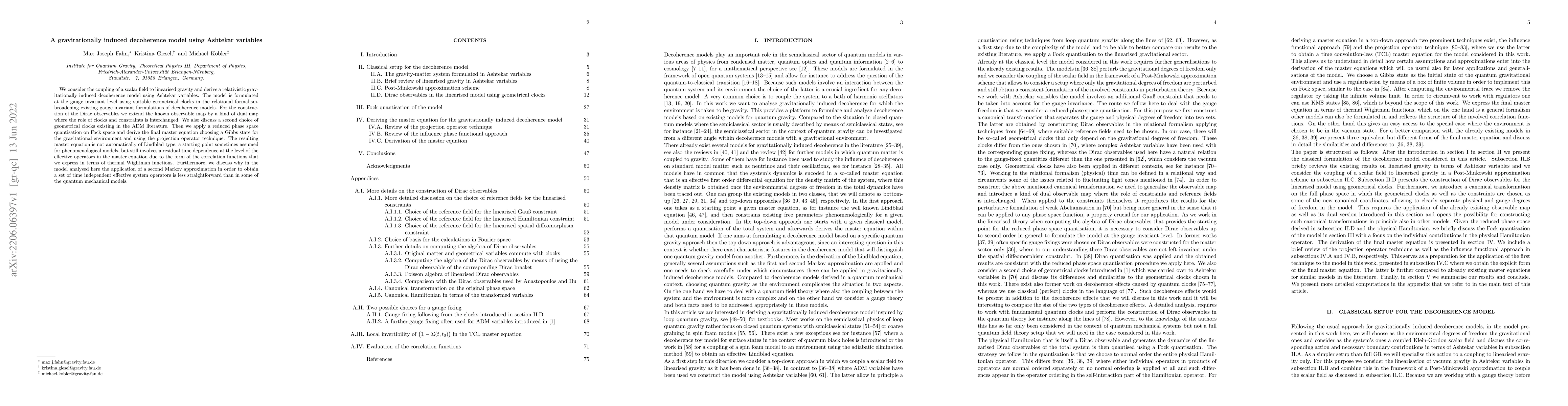 Thumbnail for A gravitationally induced decoherence model using Ashtekar variables