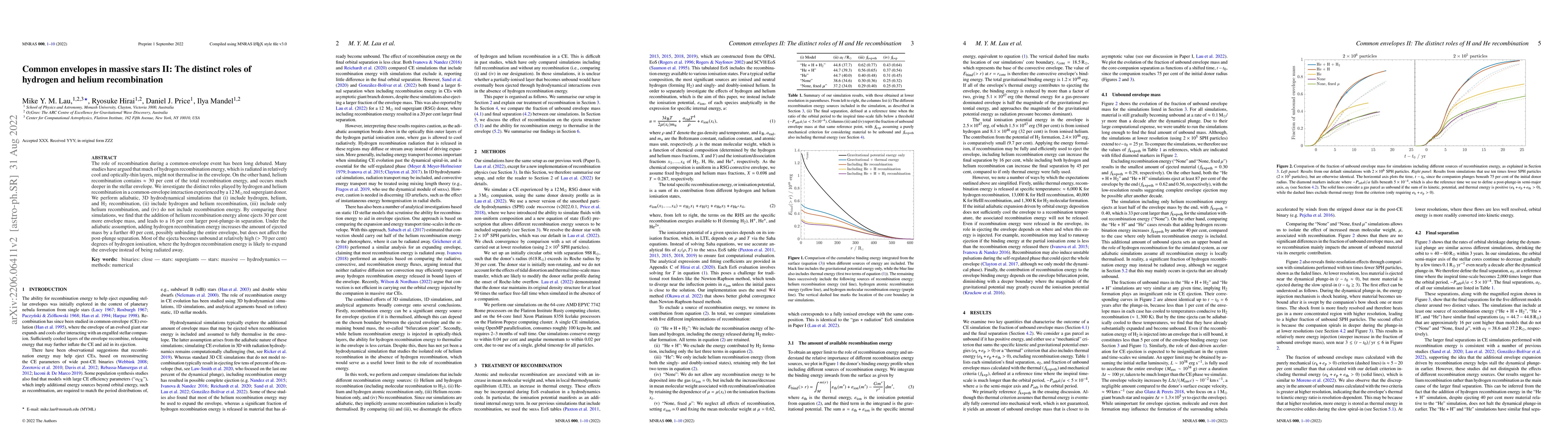Thumbnail for Common envelopes in massive stars II: The distinct roles of hydrogen and
  helium recombination
