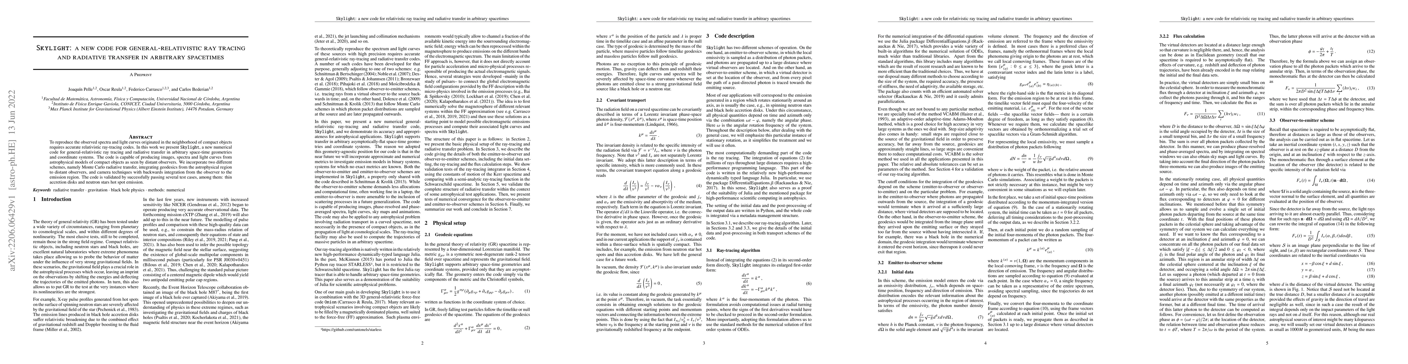 Thumbnail for Skylight: a new code for general-relativistic ray-tracing and radiative
  transfer in arbitrary spacetimes