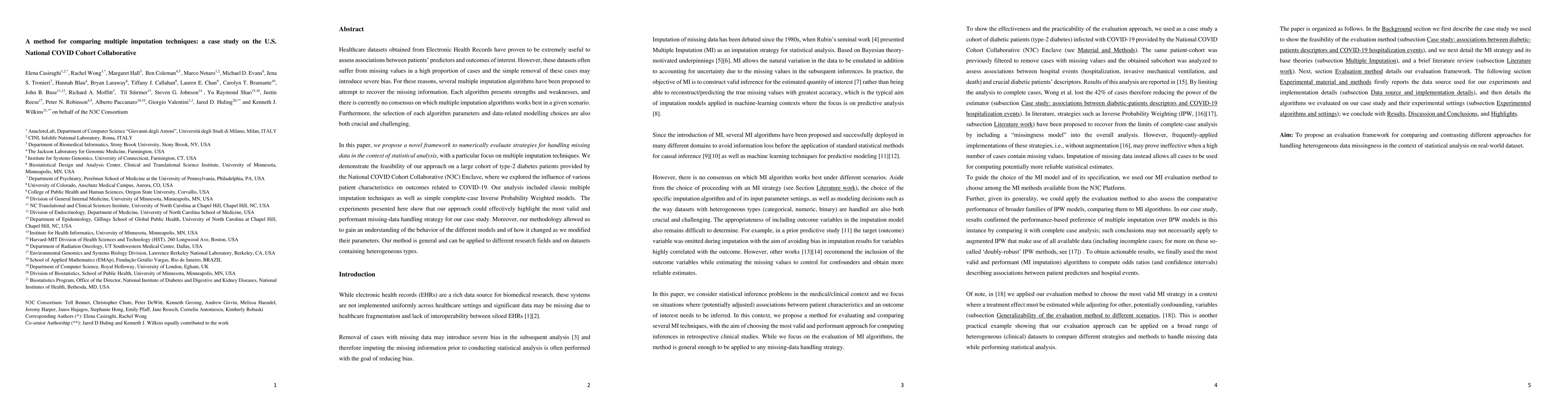 Thumbnail for A method for comparing multiple imputation techniques: a case study on
  the U.S. National COVID Cohort Collaborative