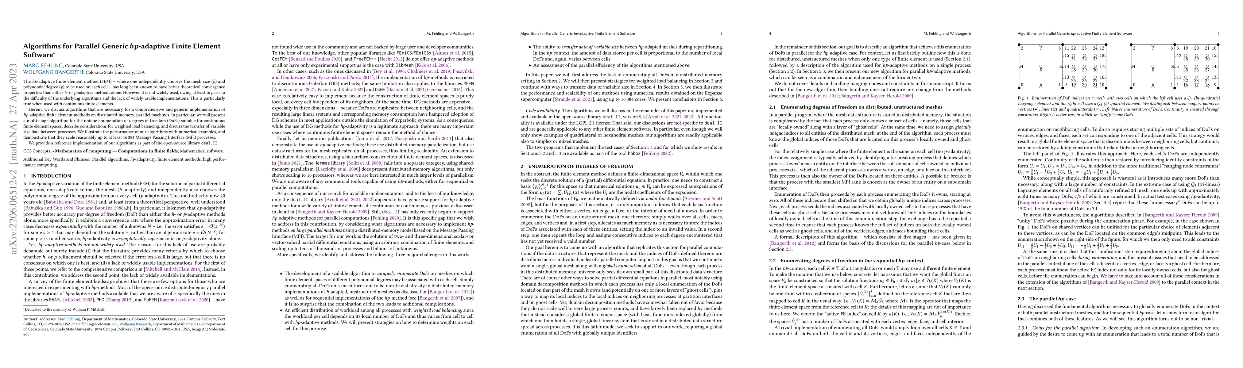Thumbnail for Algorithms for Parallel Generic $hp$-adaptive Finite Element Software