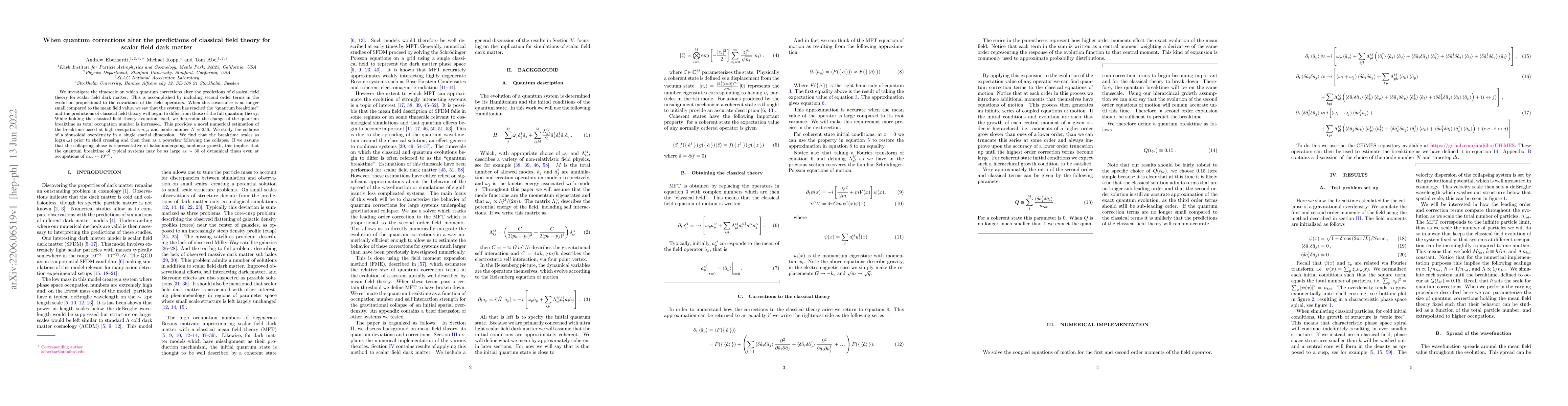 Thumbnail for When quantum corrections alter the predictions of classical field theory
  for scalar field dark matter