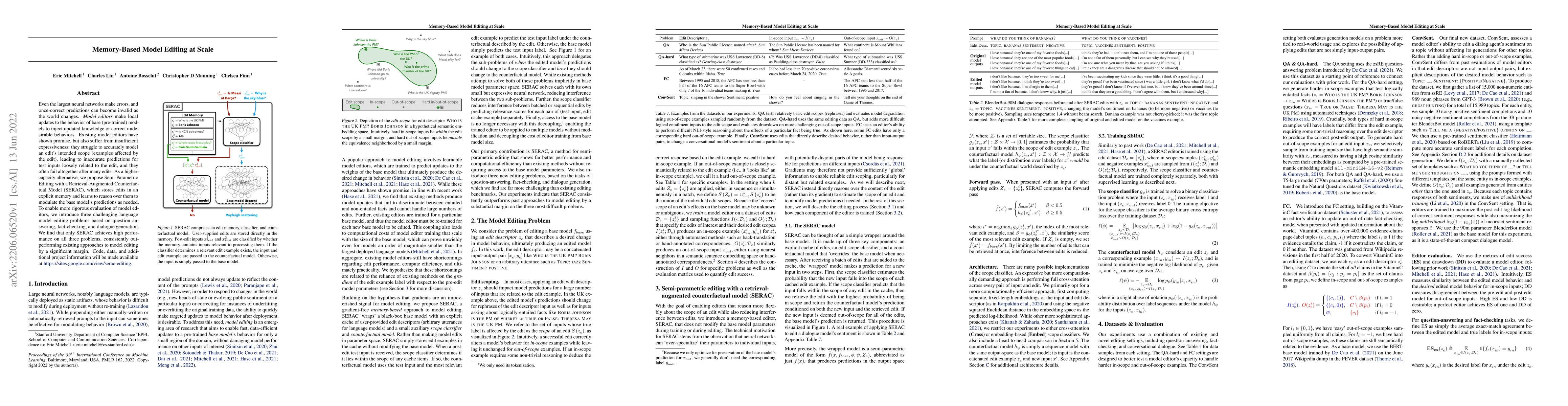 Thumbnail for Memory-Based Model Editing at Scale