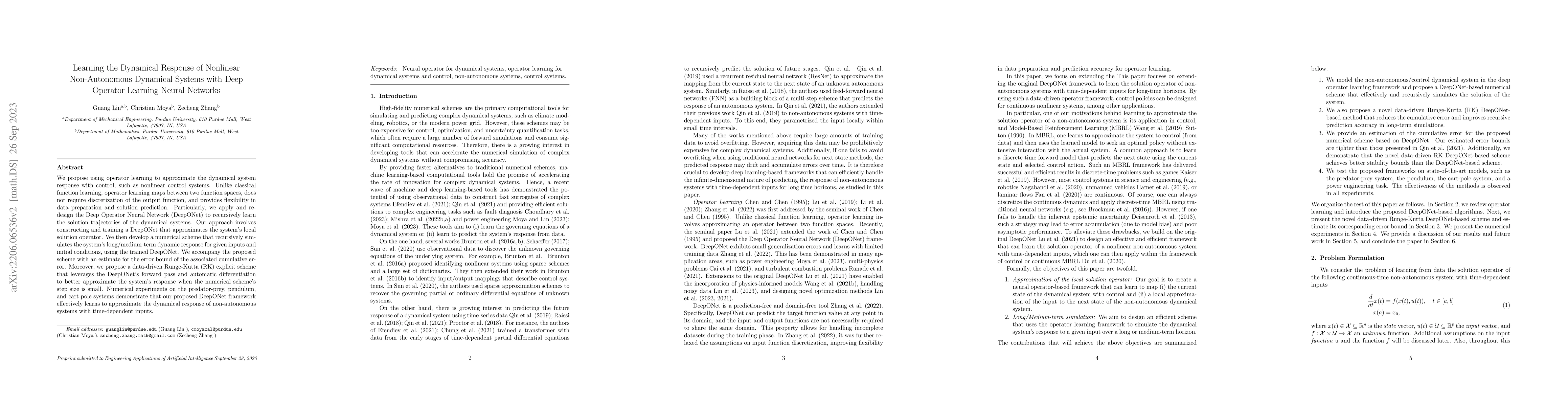 Thumbnail for On Learning the Dynamical Response of Nonlinear Control Systems with
  Deep Operator Networks