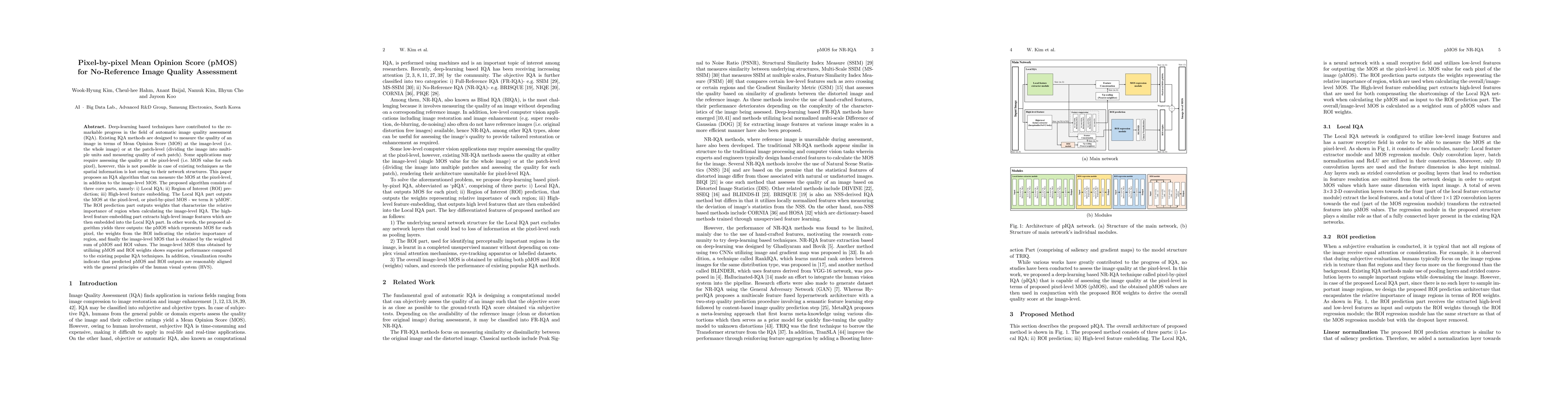 Thumbnail for Pixel-by-pixel Mean Opinion Score (pMOS) for No-Reference Image Quality
  Assessment