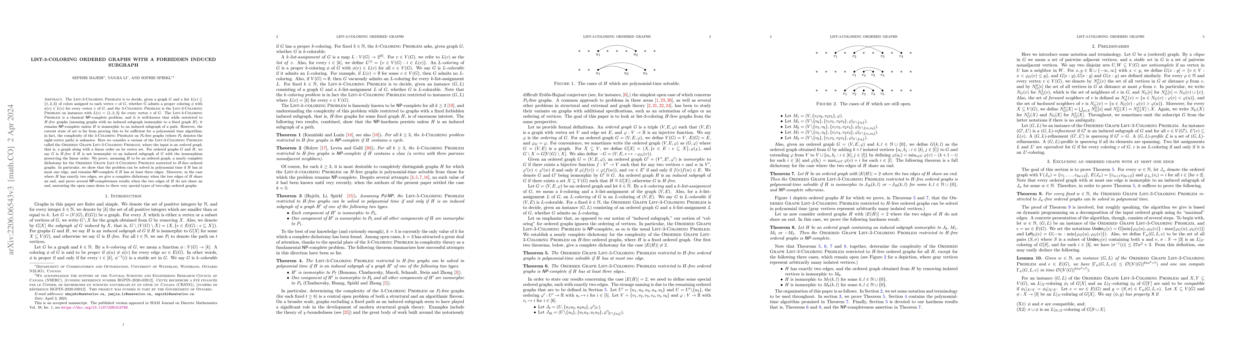 Thumbnail for List-3-Coloring ordered graphs with a forbidden induced subgraph