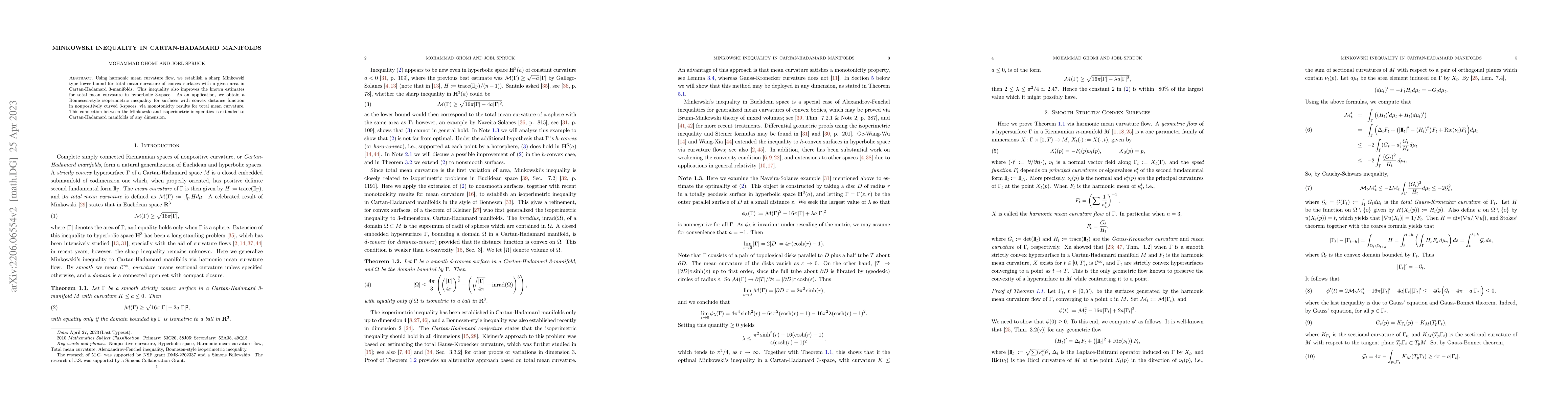 Thumbnail for Minkowski inequality in Cartan-Hadamard manifolds