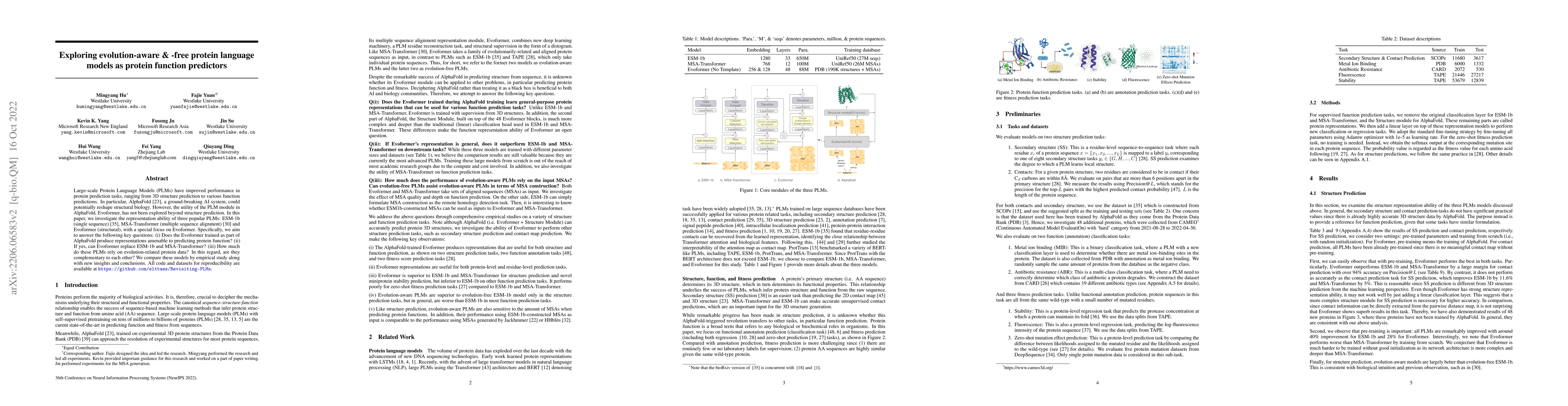 Thumbnail for Exploring evolution-aware & -free protein language models as protein
  function predictors