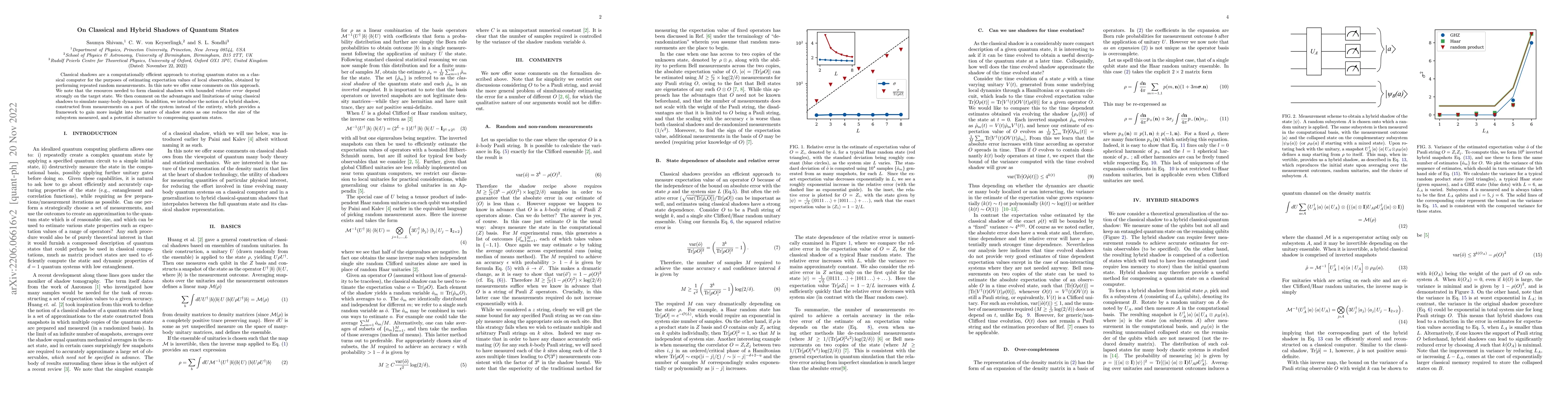 Thumbnail for On Classical and Hybrid Shadows of Quantum States