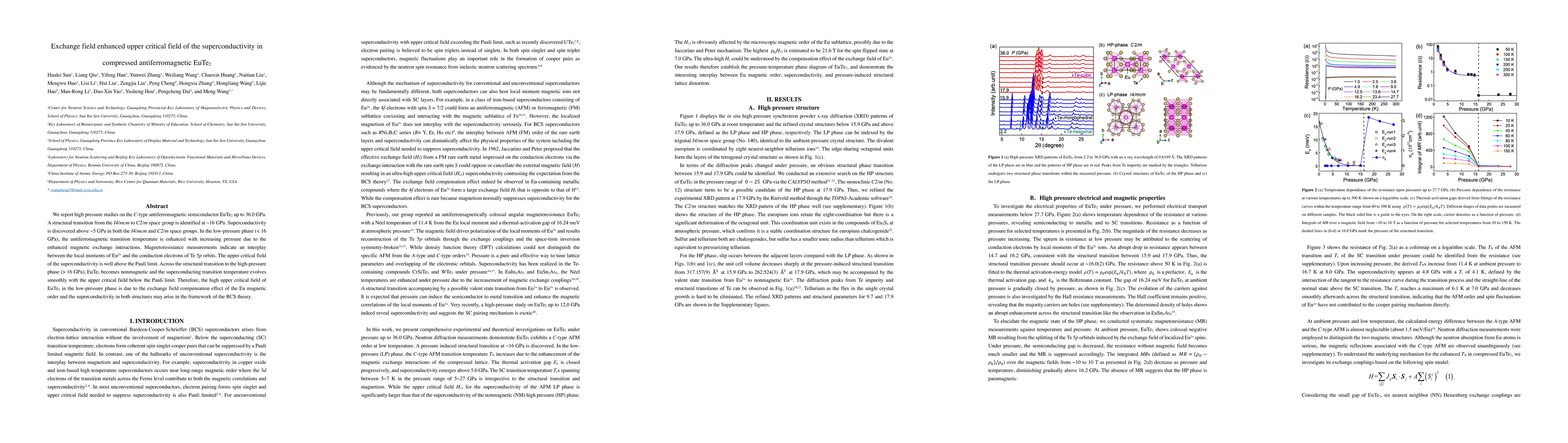 Thumbnail for Exchange field enhanced upper critical field of the superconductivity in
  compressed antiferromagnetic EuTe2