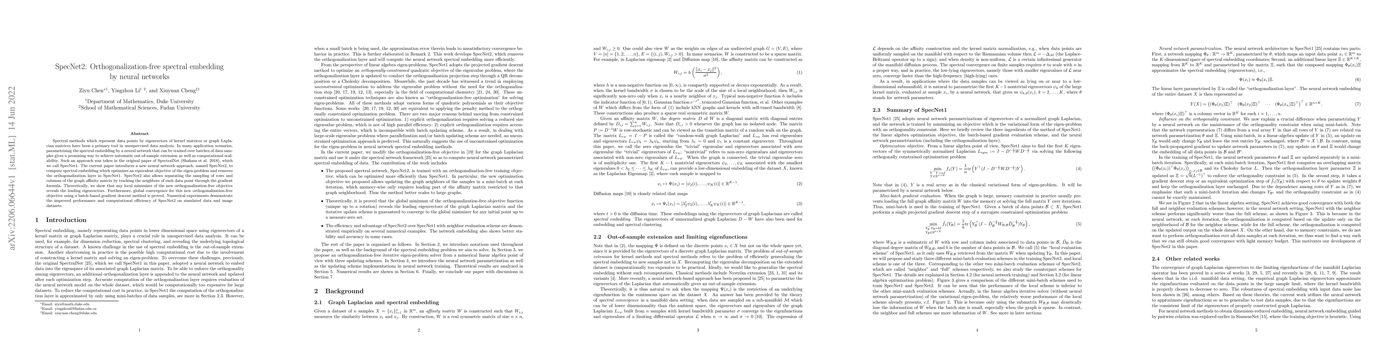 Thumbnail for SpecNet2: Orthogonalization-free spectral embedding by neural networks