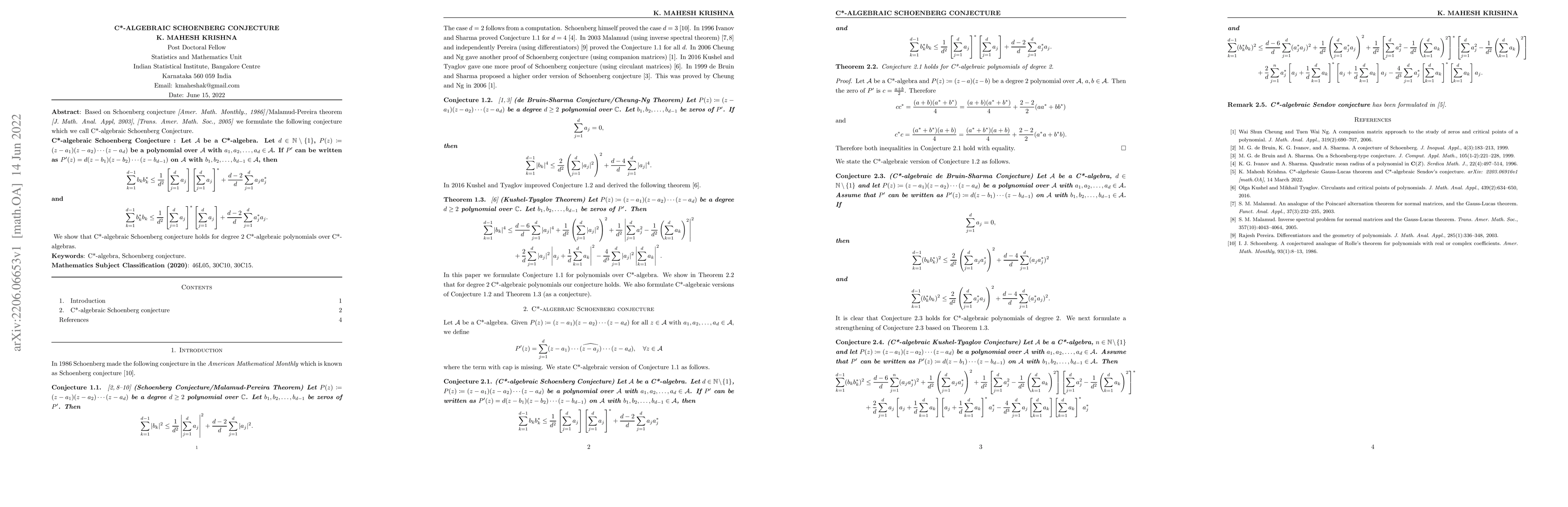 Thumbnail for C*-algebraic Schoenberg Conjecture