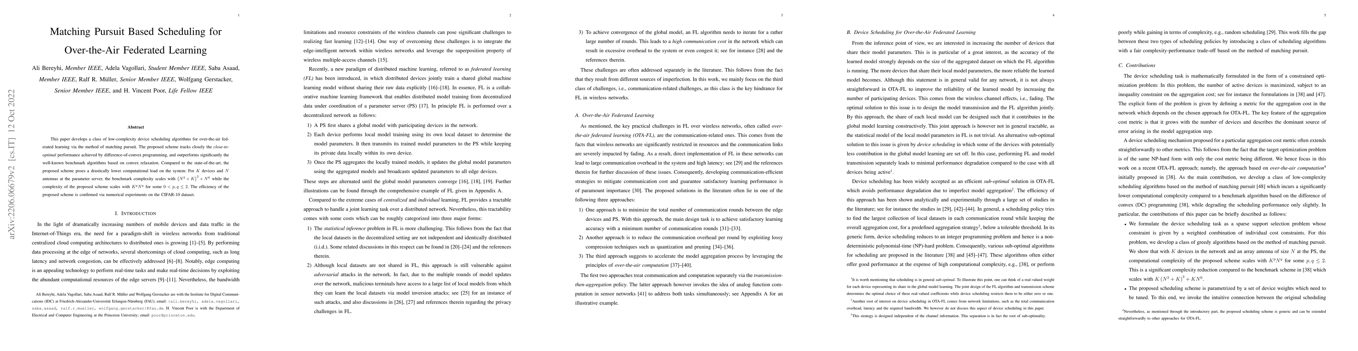 Thumbnail for Matching Pursuit Based Scheduling for Over-the-Air Federated Learning