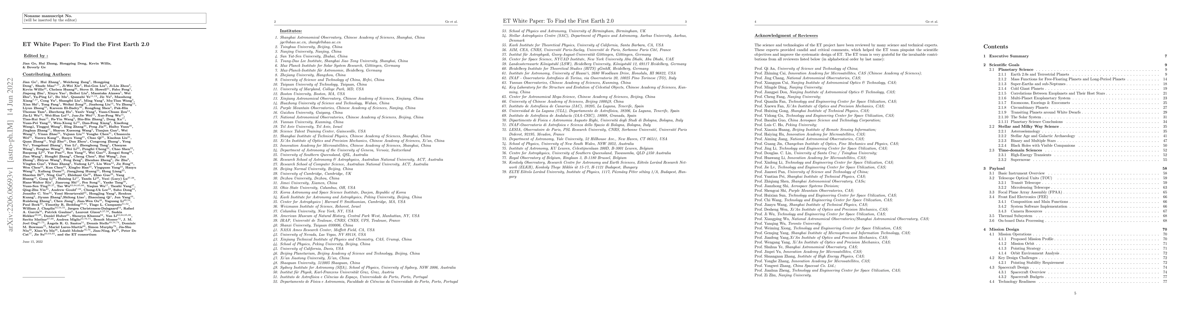 Thumbnail for ET White Paper: To Find the First Earth 2.0