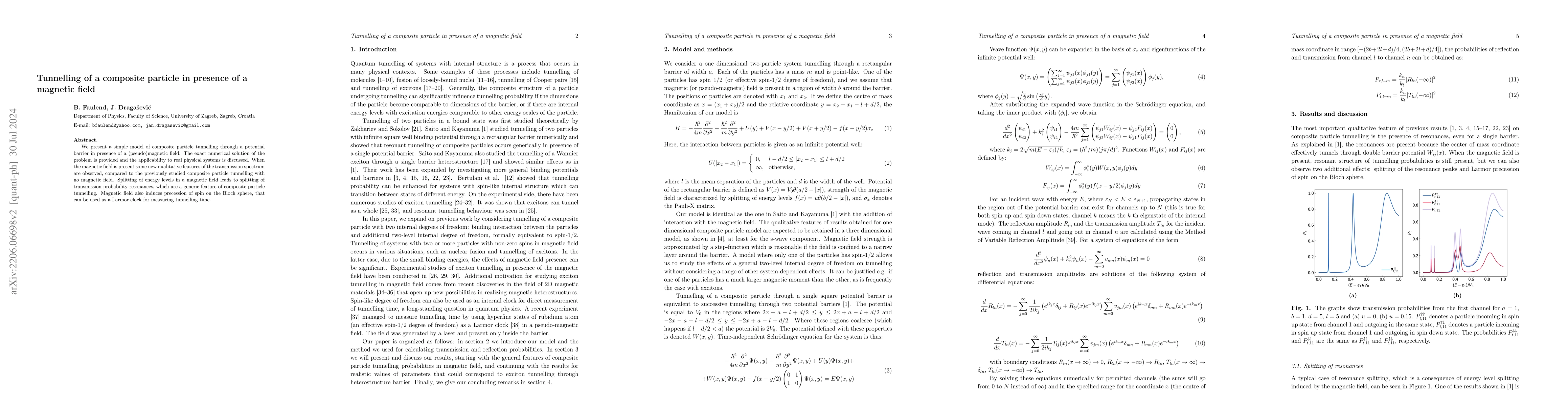 Thumbnail for Tunnelling of a composite particle in presence of a magnetic field