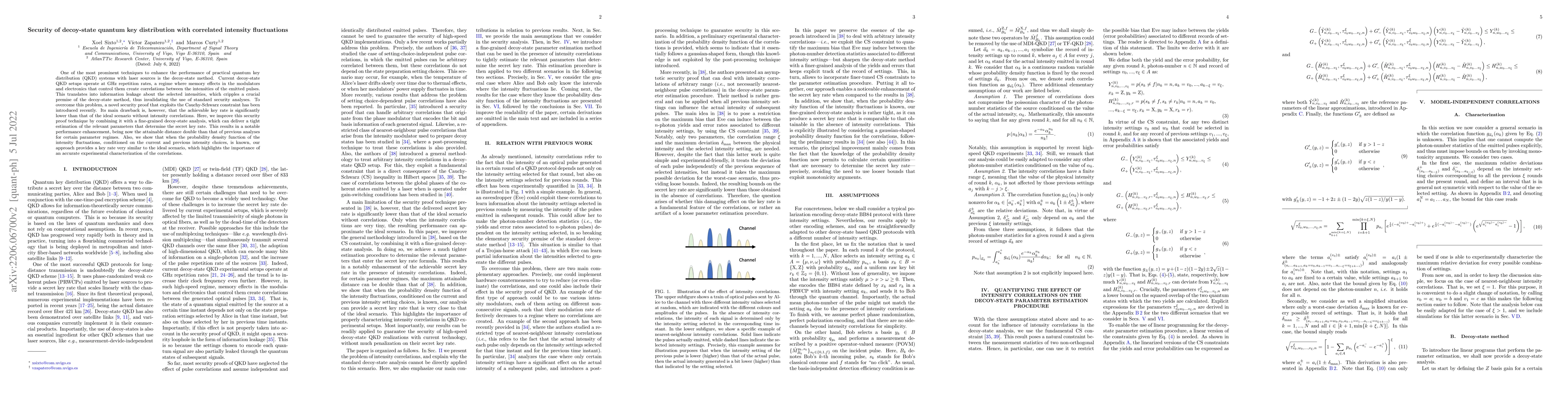 Thumbnail for Security of decoy-state quantum key distribution with correlated
  intensity fluctuations
