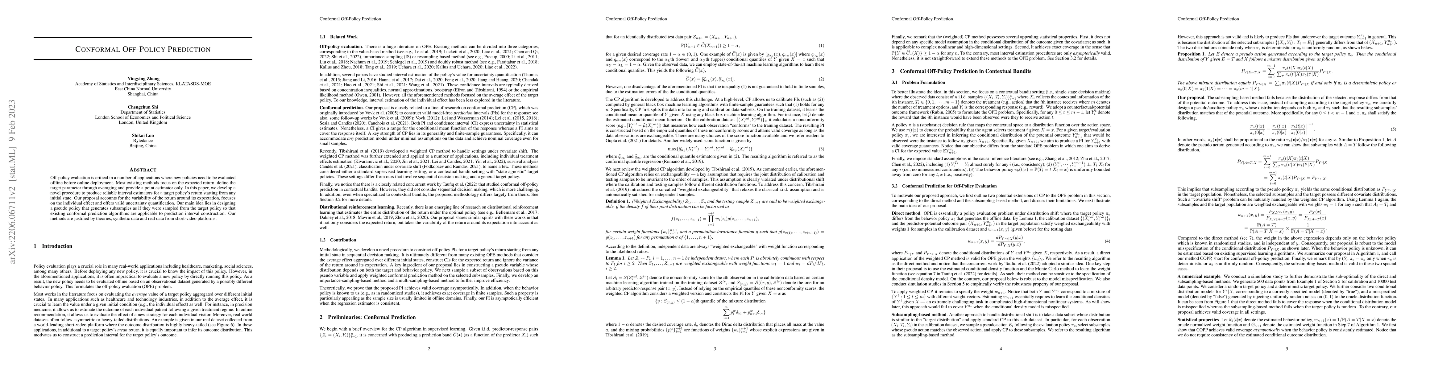 Thumbnail for Conformal Off-policy Prediction