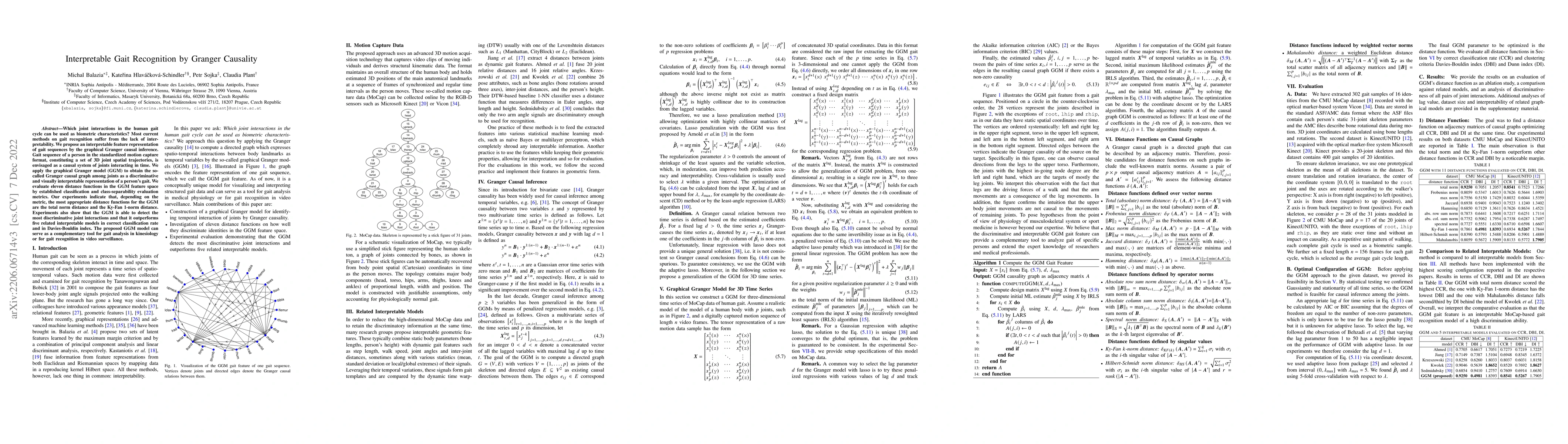 Thumbnail for Interpretable Gait Recognition by Granger Causality