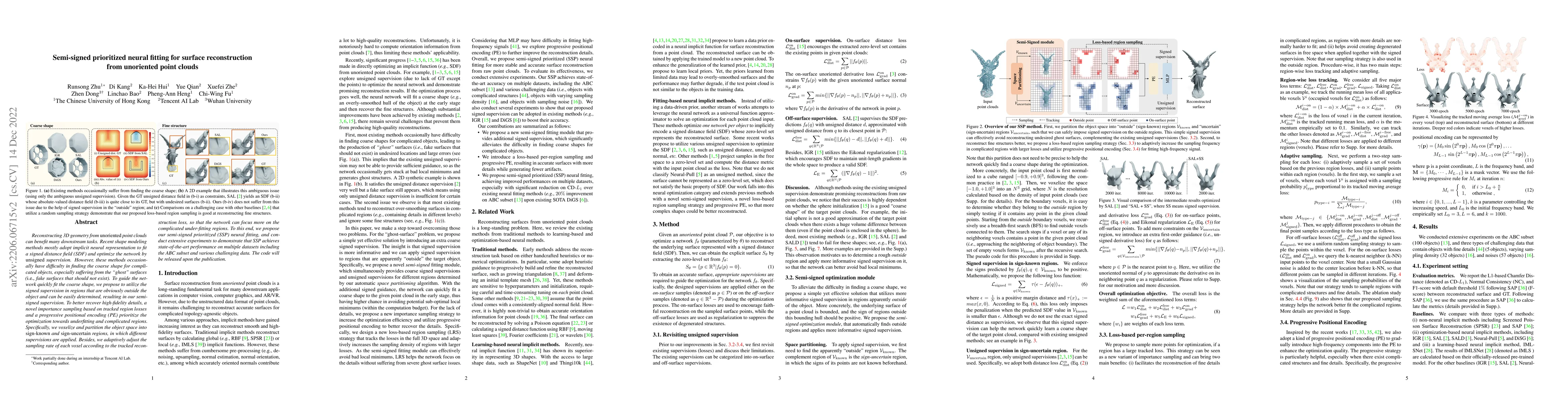 Thumbnail for Semi-signed prioritized neural fitting for surface reconstruction from
  unoriented point clouds