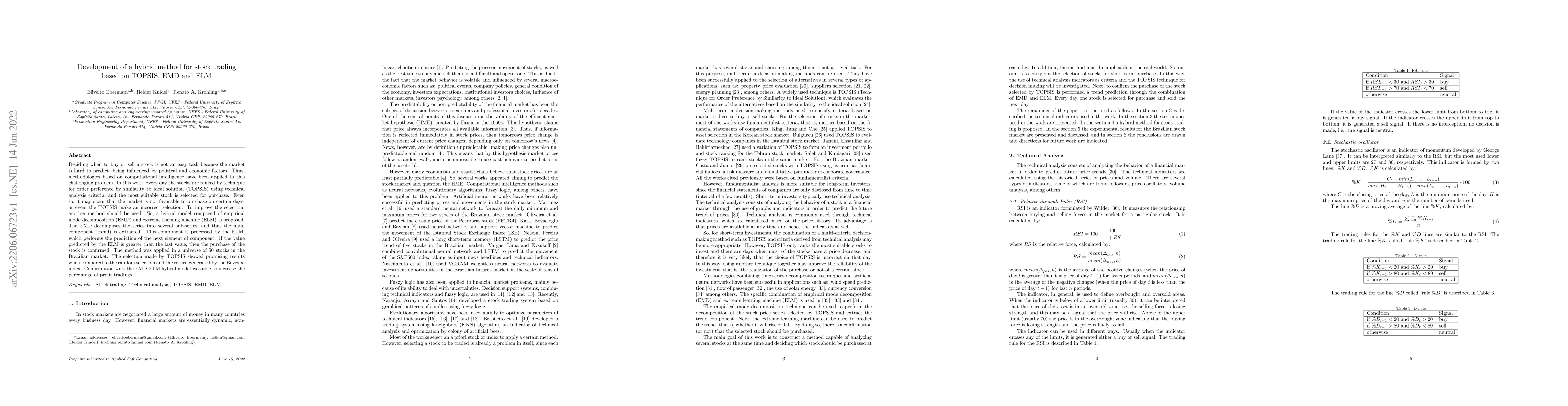 Thumbnail for Development of a hybrid method for stock trading based on TOPSIS, EMD
  and ELM