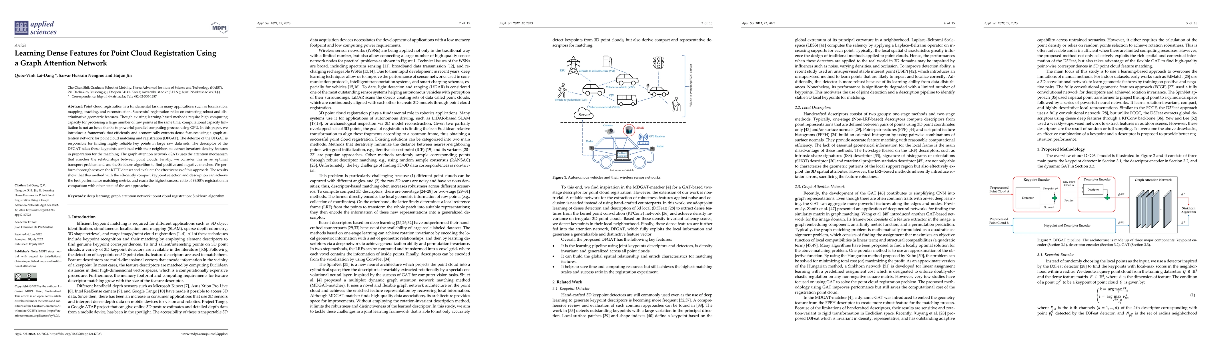 Thumbnail for Learning Dense Features for Point Cloud Registration Using a Graph
  Attention Network
