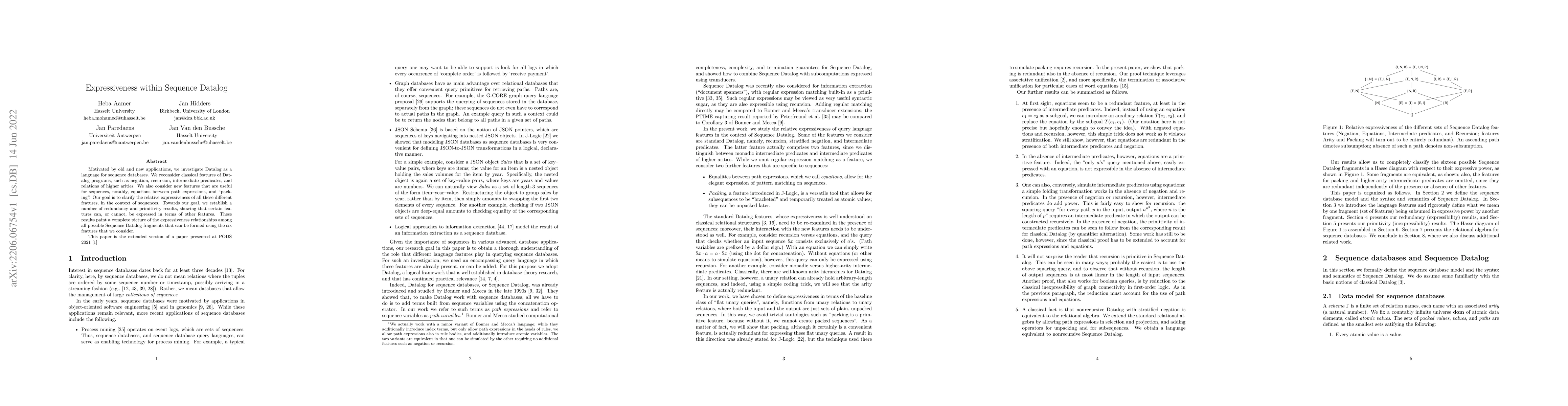 Thumbnail for Expressiveness within Sequence Datalog