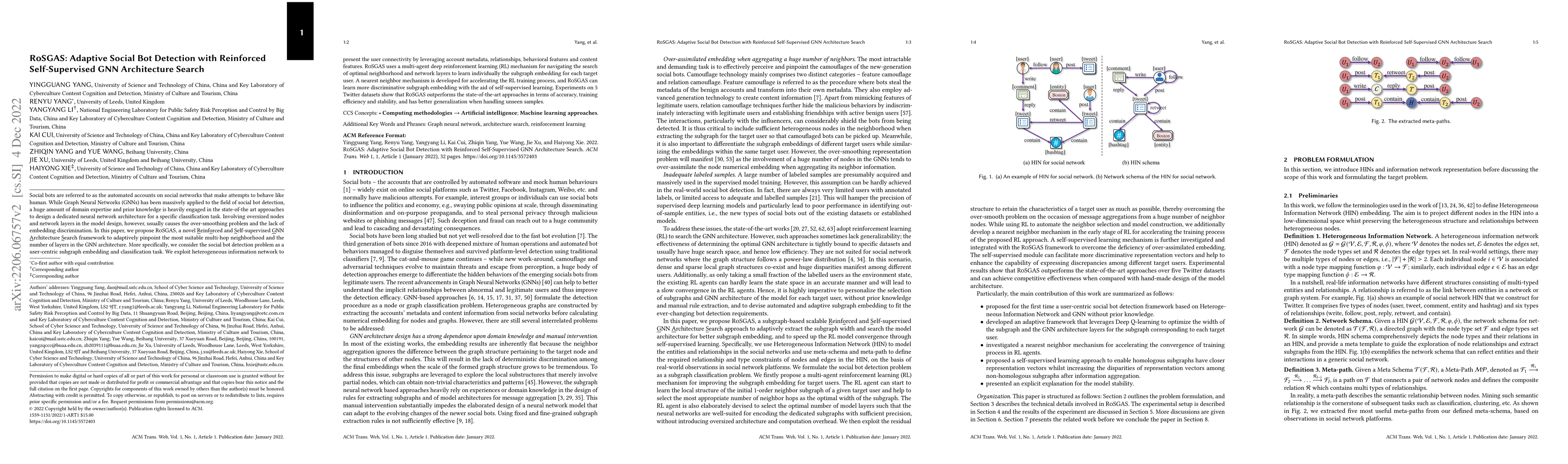 Thumbnail for RoSGAS: Adaptive Social Bot Detection with Reinforced Self-Supervised
  GNN Architecture Search