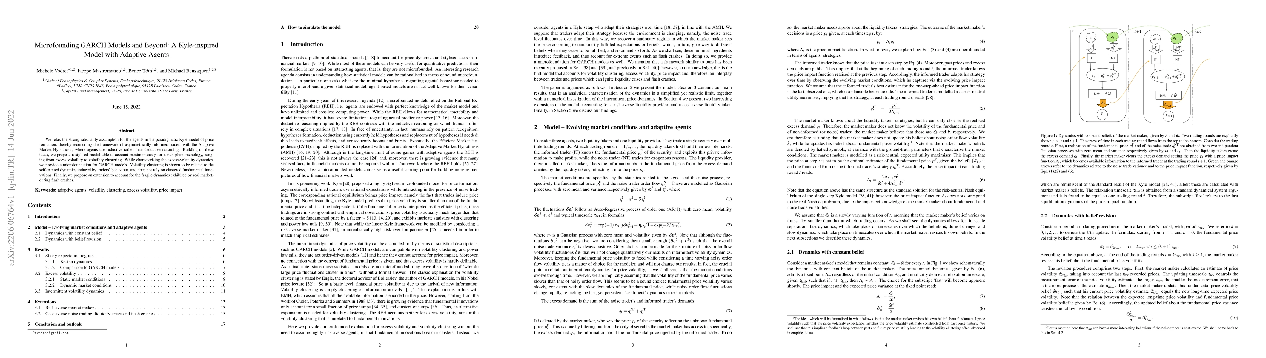 Thumbnail for Microfounding GARCH Models and Beyond: A Kyle-inspired Model with
  Adaptive Agents