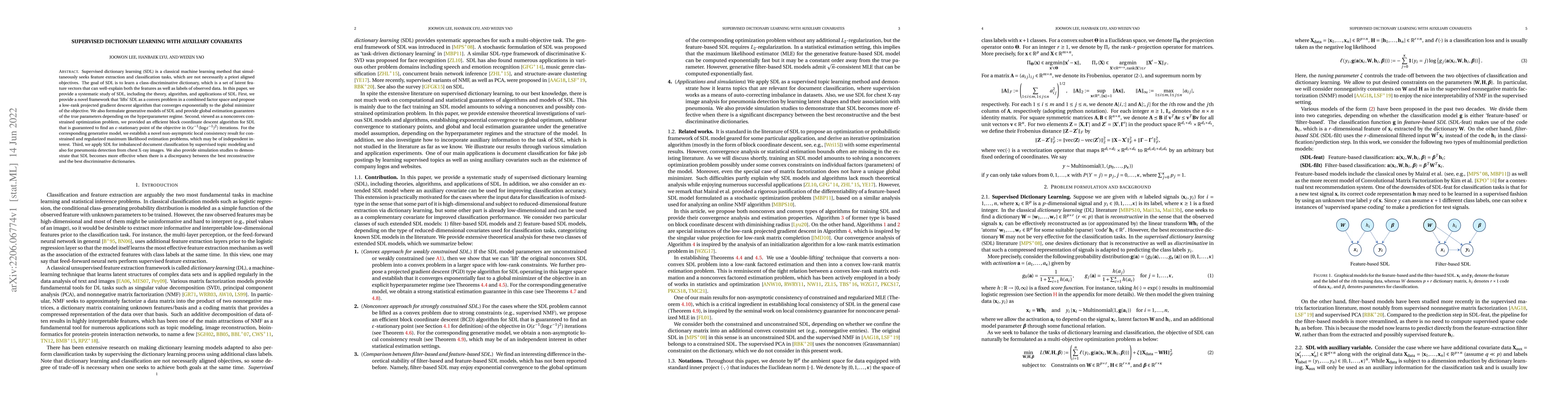 Thumbnail for Supervised Dictionary Learning with Auxiliary Covariates