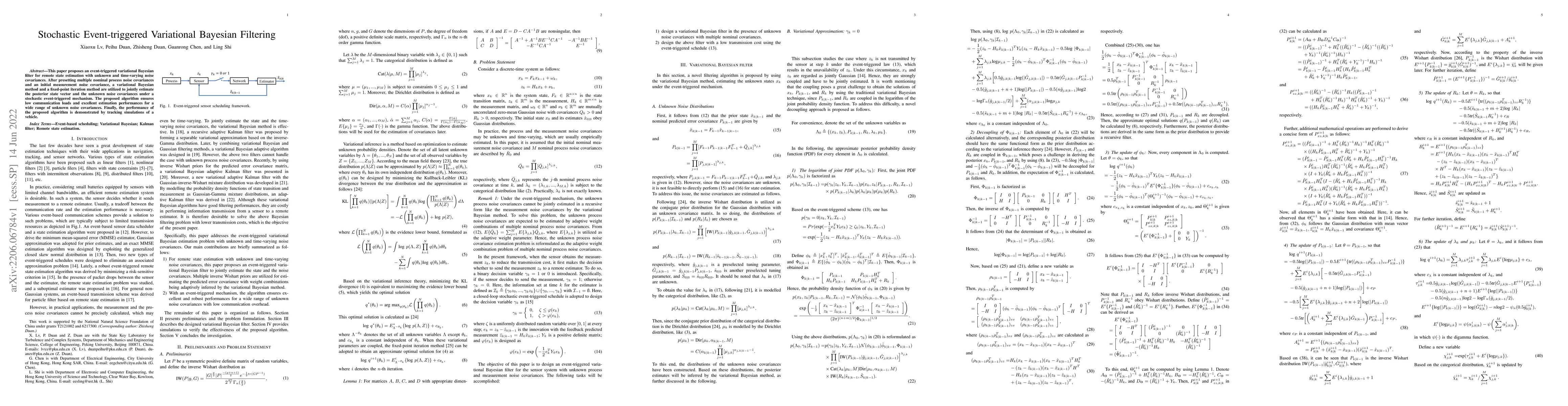 Thumbnail for Stochastic Event-triggered Variational Bayesian Filtering