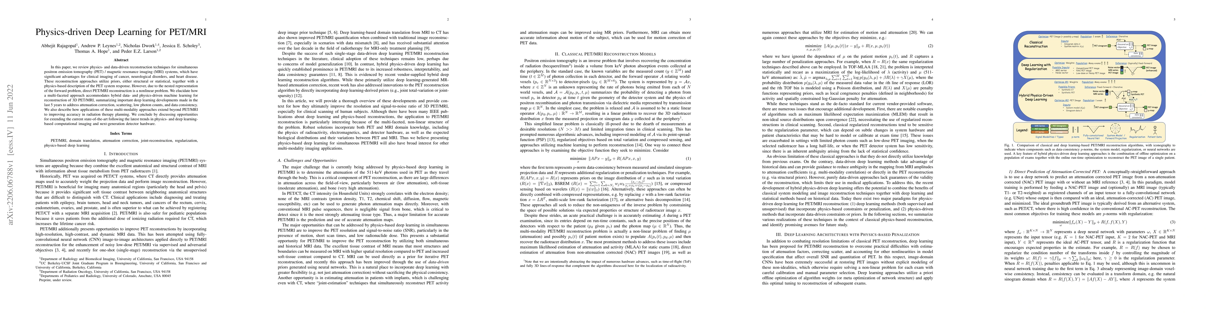 Thumbnail for Physics-driven Deep Learning for PET/MRI