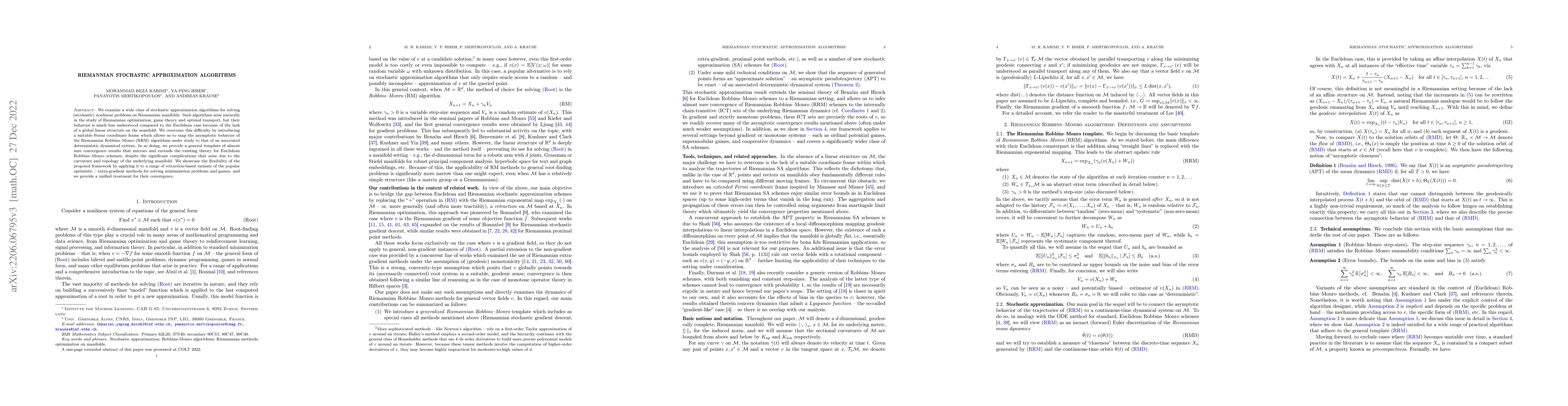 Thumbnail for Riemannian stochastic approximation algorithms