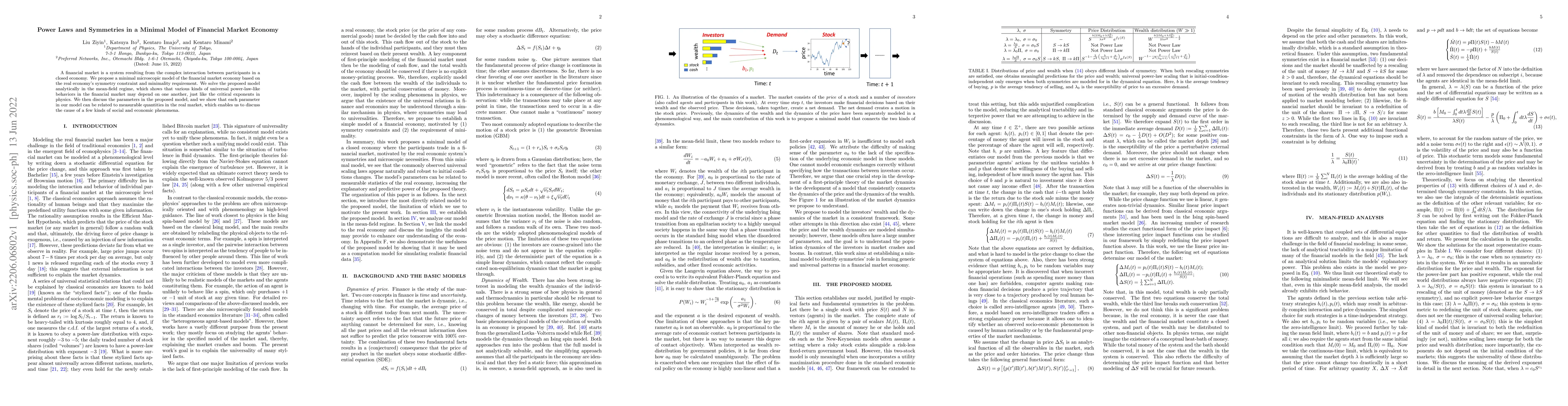 Thumbnail for Power Laws and Symmetries in a Minimal Model of Financial Market Economy