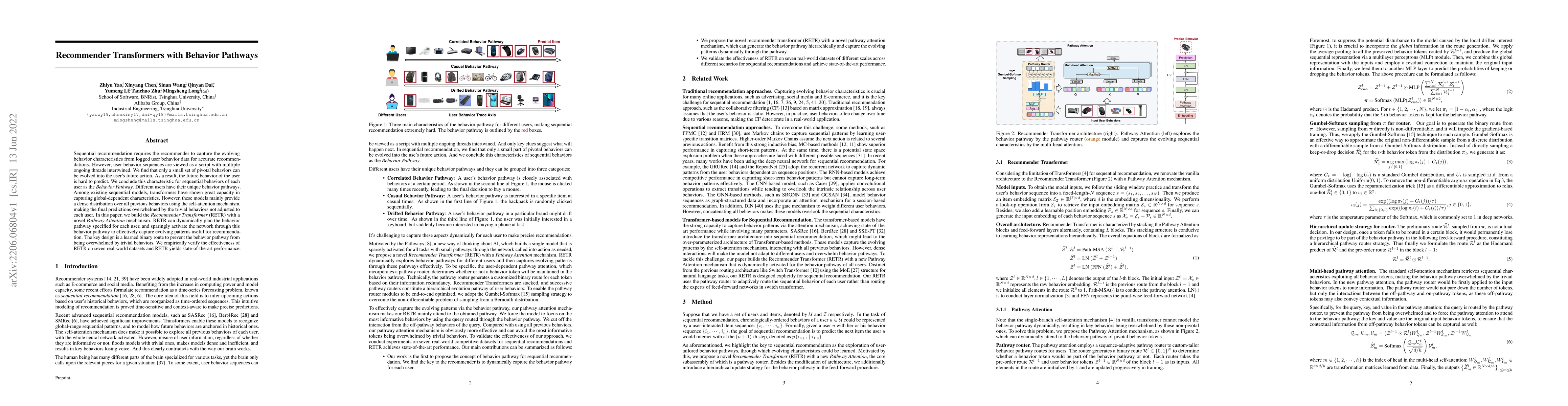 Thumbnail for Recommender Transformers with Behavior Pathways