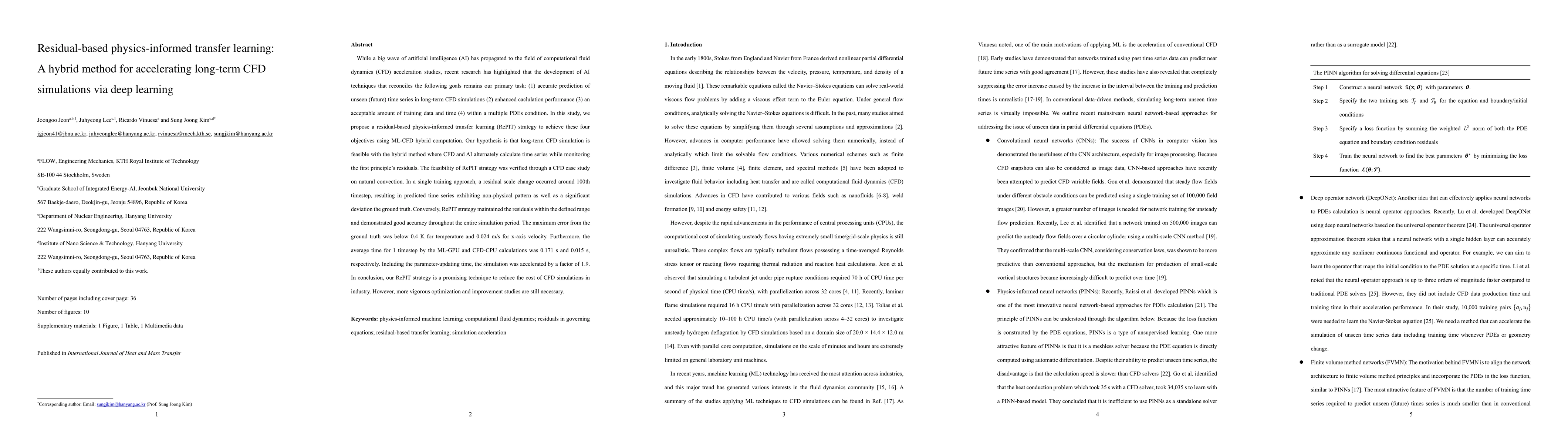 Thumbnail for Residual-based physics-informed transfer learning: A hybrid method for
  accelerating long-term CFD simulations via deep learning