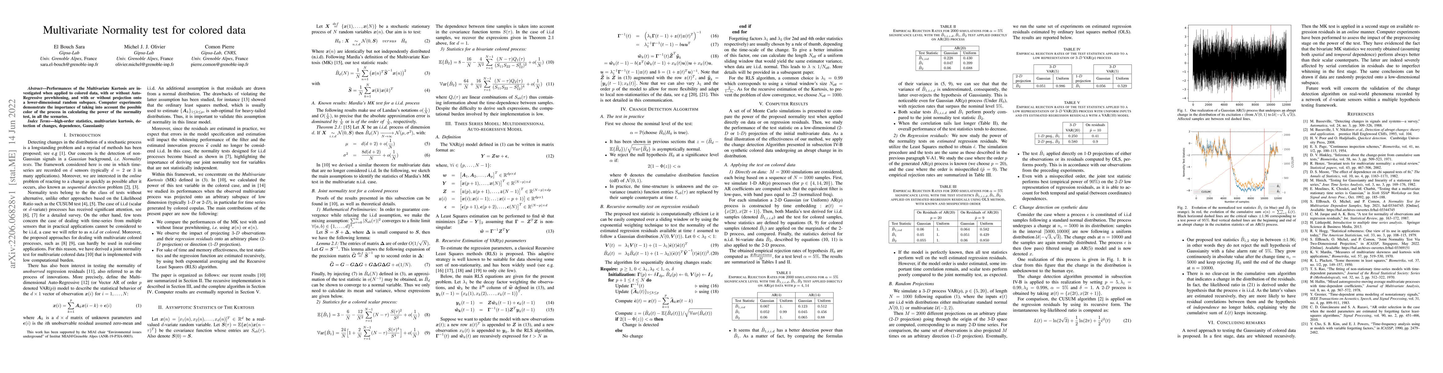 Thumbnail for Multivariate Normality test for colored data