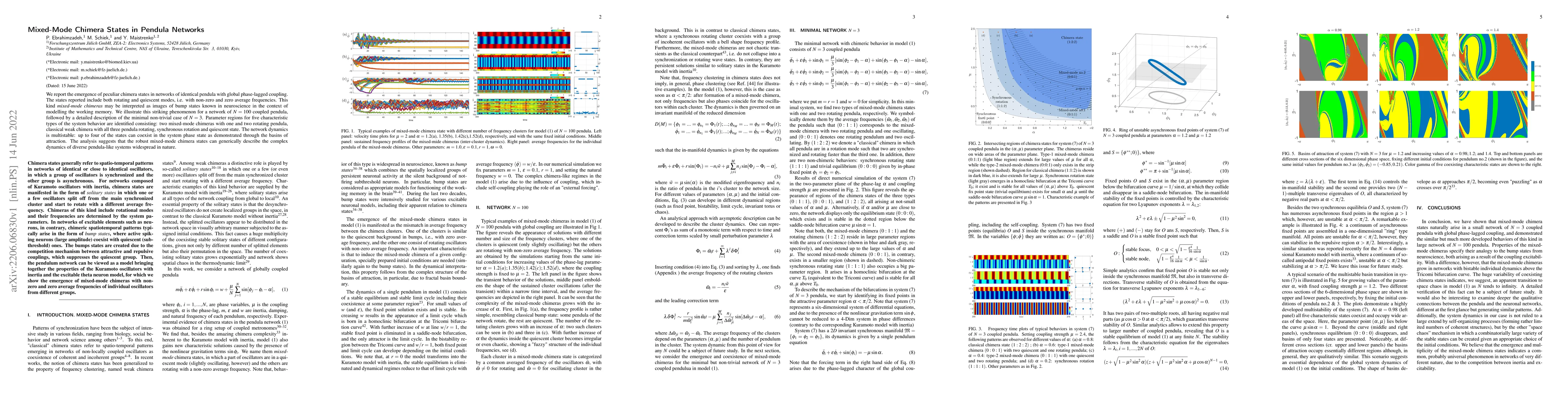 Thumbnail for Mixed-Mode Chimera states in Pendula Networks