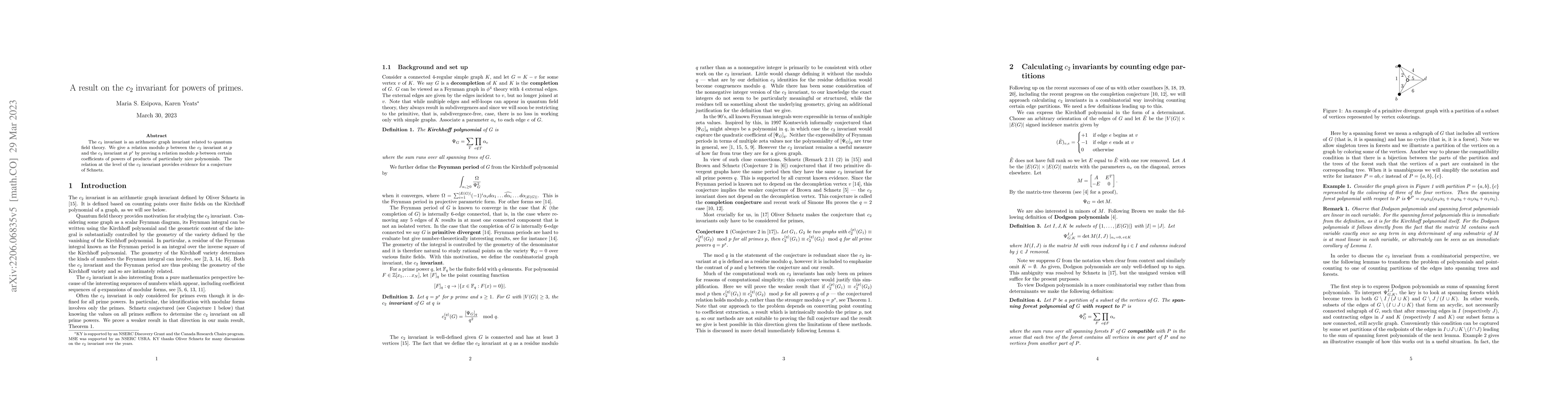 Thumbnail for A result on the $c_2$ invariant for powers of primes