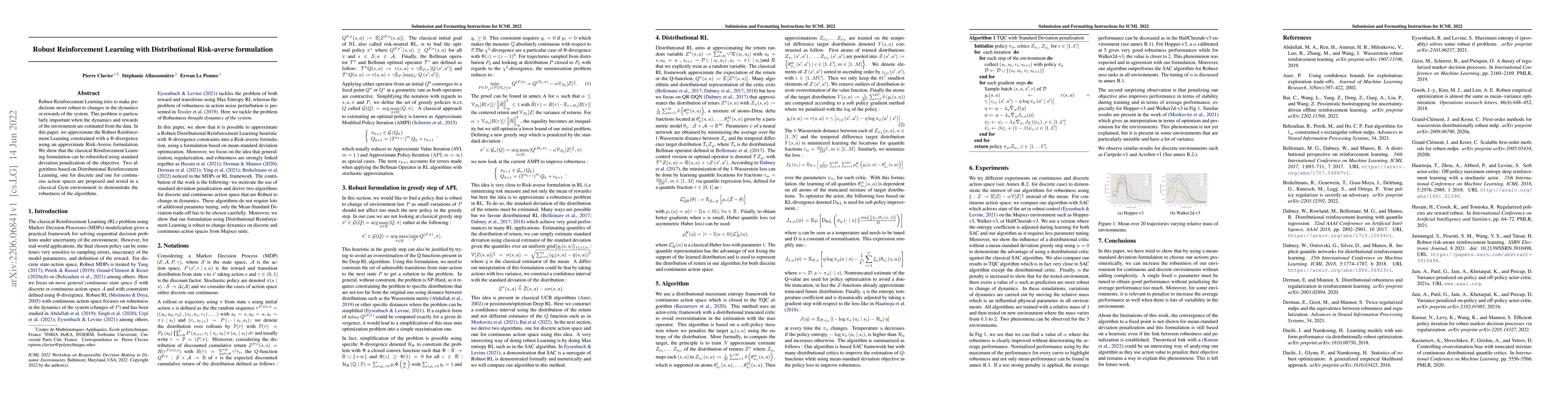 Thumbnail for Robust Reinforcement Learning with Distributional Risk-averse
  formulation