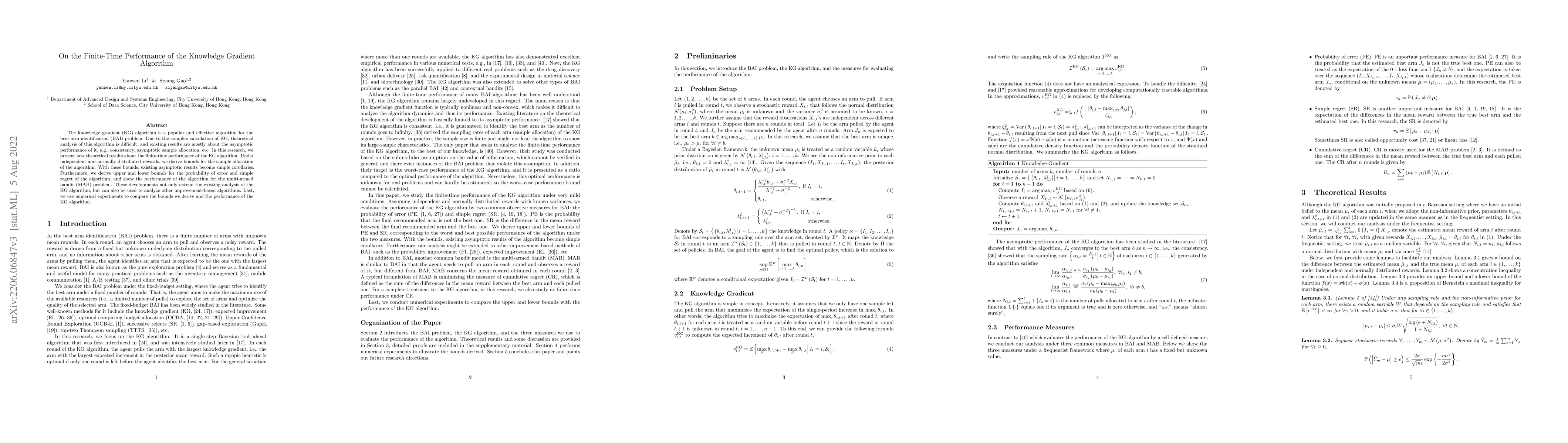 Thumbnail for On the Finite-Time Performance of the Knowledge Gradient Algorithm