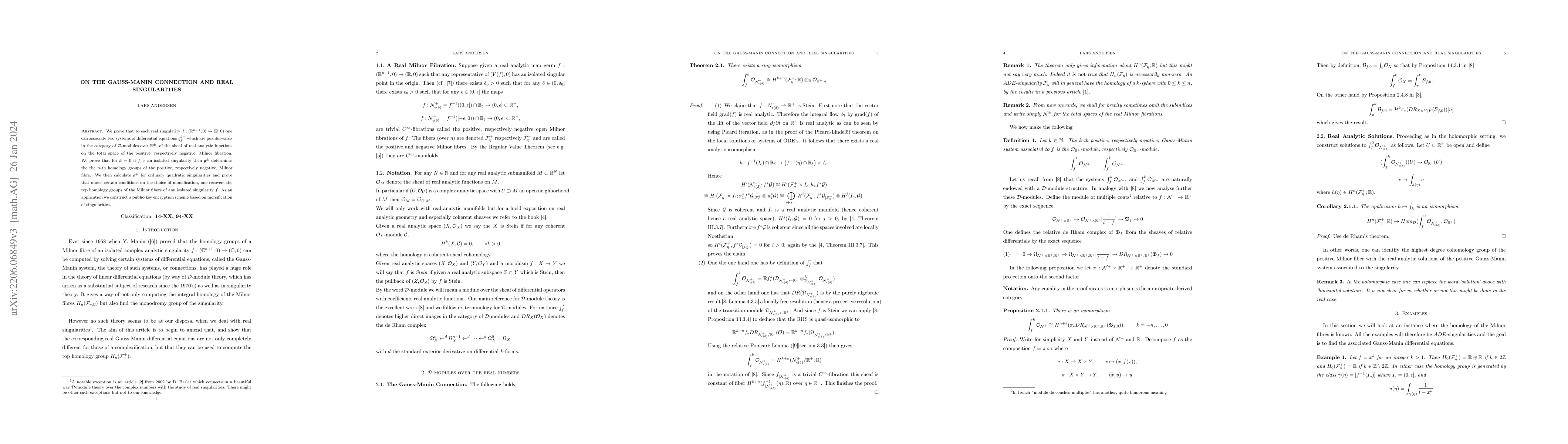 Thumbnail for On the Gauss-Manin Connection and Real Singularities