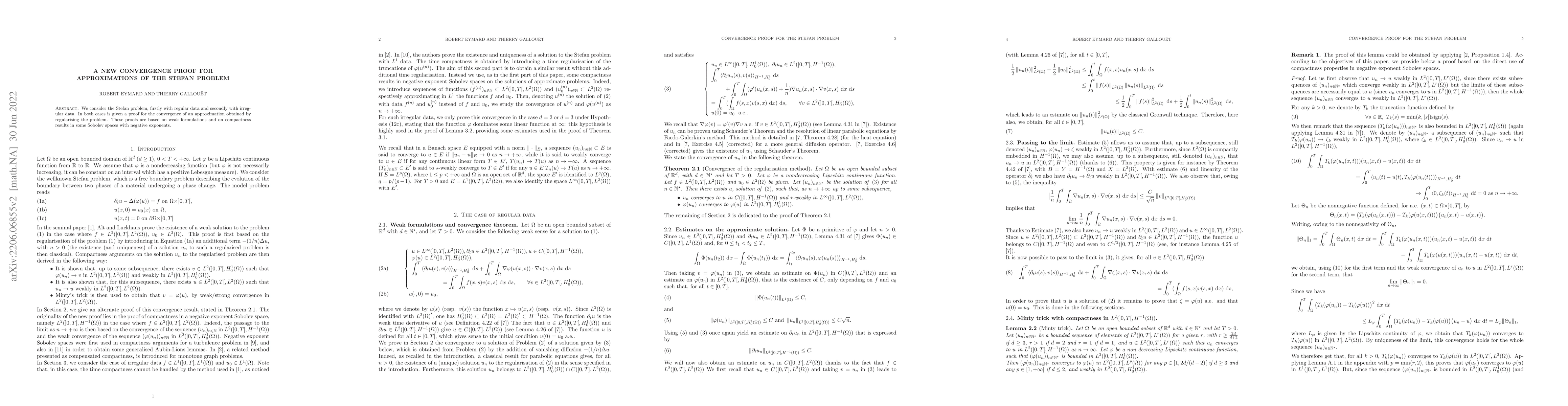 Thumbnail for A new convergence proof for approximations of the Stefan problem
