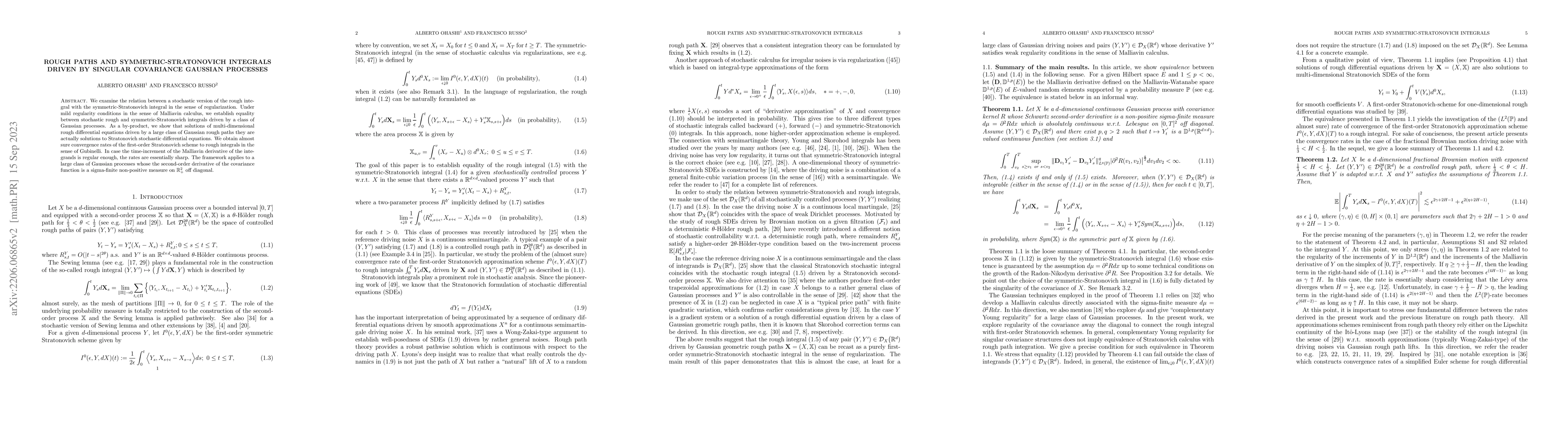 Thumbnail for Rough paths and symmetric-Stratonovich integrals driven by singular
  covariance gaussian processes