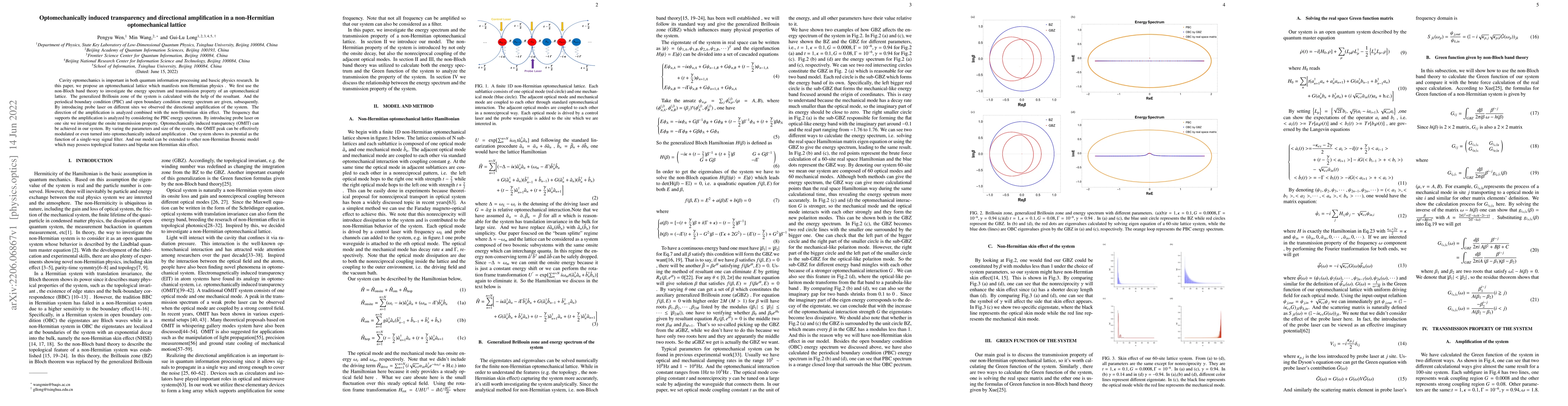Thumbnail for Optomechanically induced transparency and directional amplification in a
  non-Hermitian optomechanical lattice