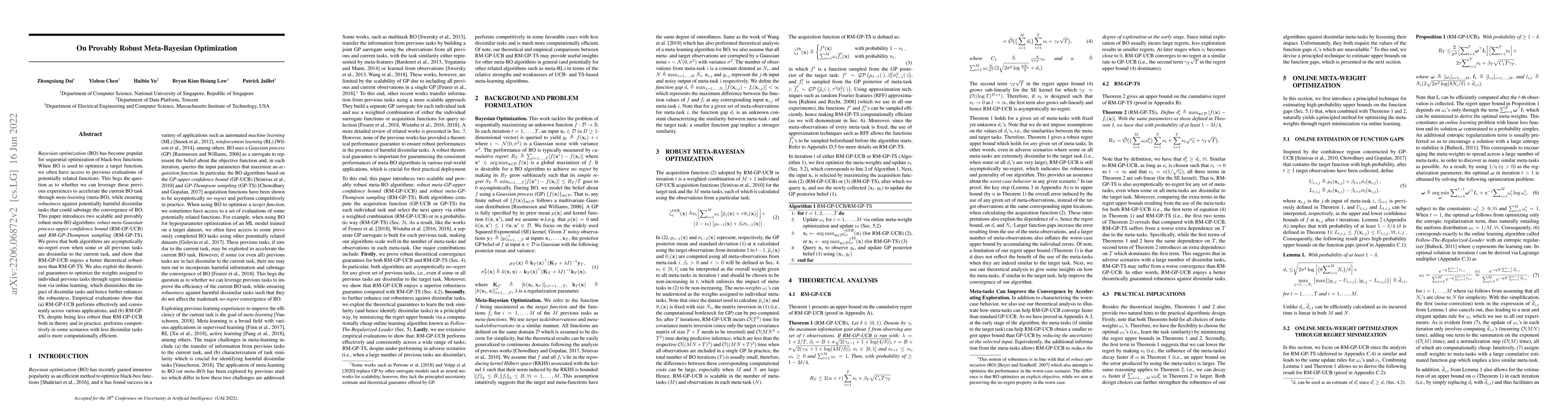 Thumbnail for On Provably Robust Meta-Bayesian Optimization
