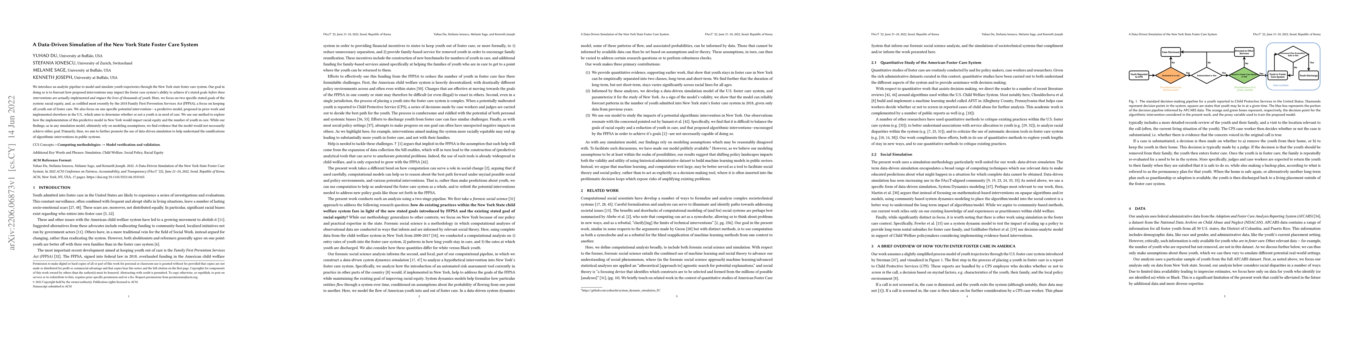Thumbnail for A Data-Driven Simulation of the New York State Foster Care System