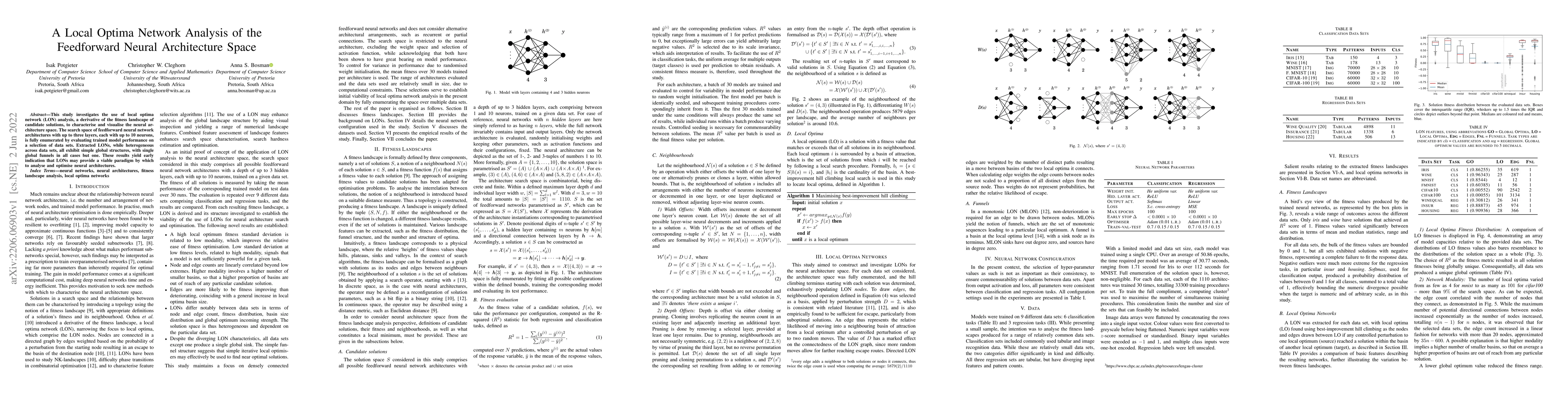Thumbnail for A Local Optima Network Analysis of the Feedforward Neural Architecture
  Space
