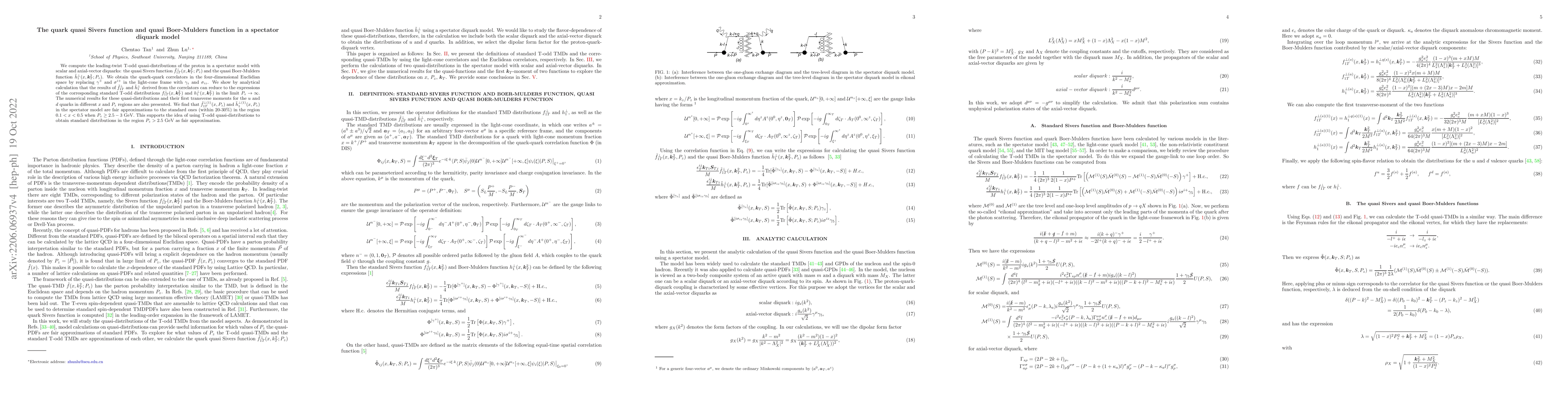 Thumbnail for The quark quasi Sivers function and quasi Boer-Mulders function in a
  spectator diquark model
